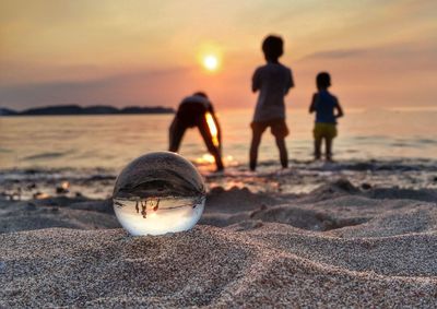 Close-up of a ball on beach
