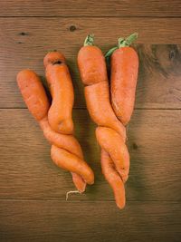 High angle view of vegetables on table
