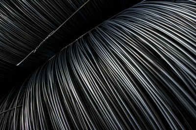 High angle view of barbed wires in industry