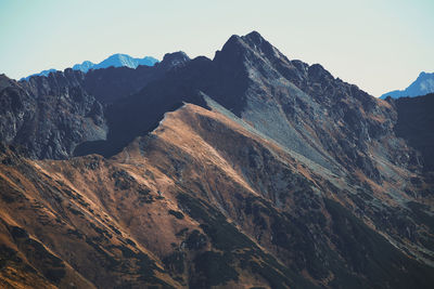 Mountain landscape in tatra national park in poland. popular attraction. amazing nature scenery