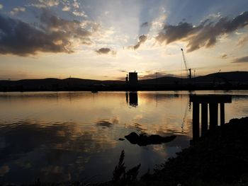 Sun down over docks