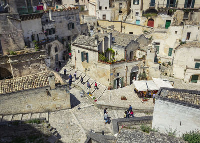 High angle view of buildings in city