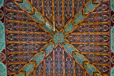 Low angle view of ornate ceiling of building