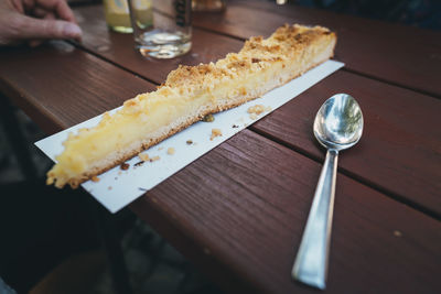 Close-up of ice cream on table