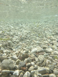 Full frame shot of pebbles in sea