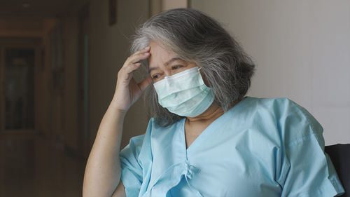 An asian woman suffering from a mental disorder breakdown, mental disorder, alzheimer, depression