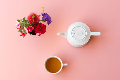 Close-up of tea cup on table