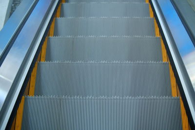 High angle view of escalator