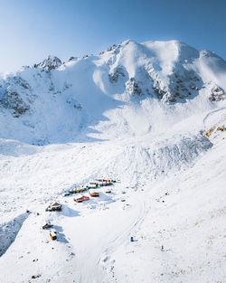Scenic view of snow covered mountain