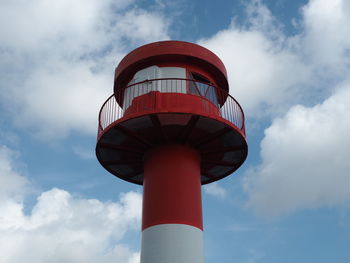 Low angle view of lighthouse against sky