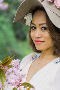 Close-up portrait of beautiful young woman