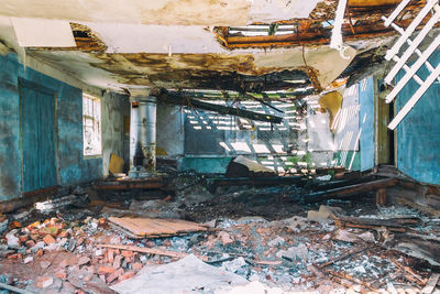 Interior of abandoned building