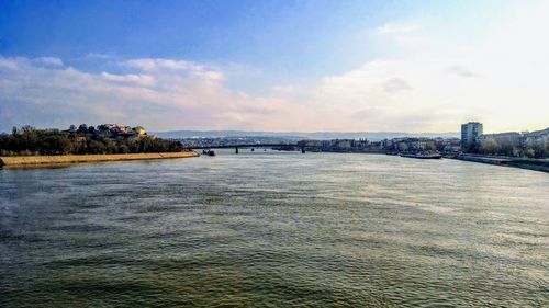 Scenic view of river against sky