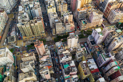 Aerial view of modern buildings in city