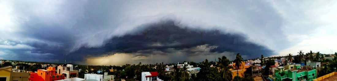 Panoramic view of city against sky