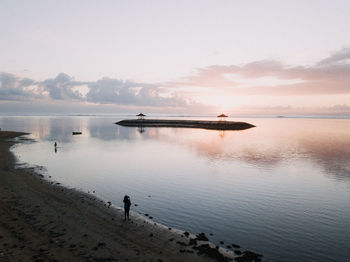 Sunrise at karang beach sanur bali, indonesia