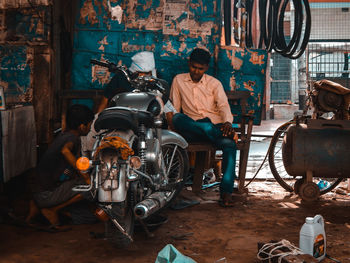 People working at construction site