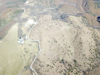 High angle view of land