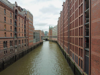 The warehouse district speicherstadt during spring in hamburg, germany.