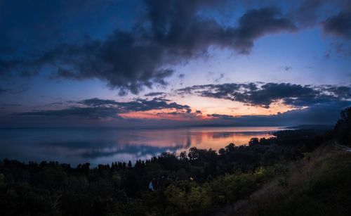 Scenic view of landscape against sky during sunset