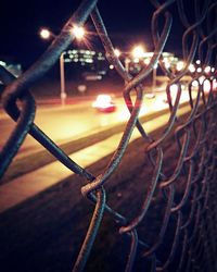 Illuminated street light at night