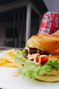 Close-up of breakfast served on table