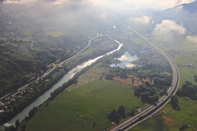 High angle view of landscape