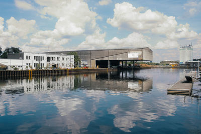 Reflection of buildings in water