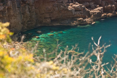 Rocks in sea