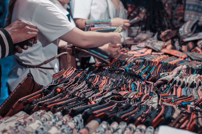 Group of people at market stall