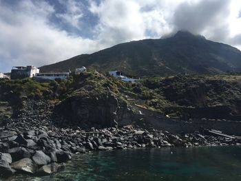 Scenic view of mountain against sky