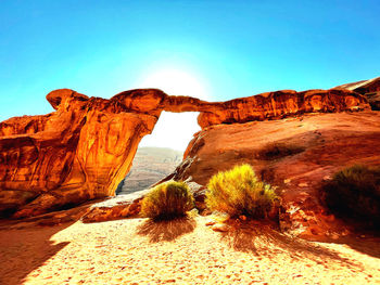 Rock formations on sunny day