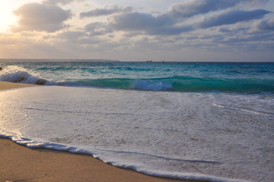 Scenic view of beach against sky