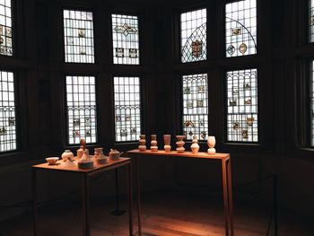 Empty chairs and table