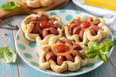 Close-up of food in plate on table