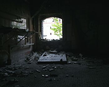 Interior of abandoned building
