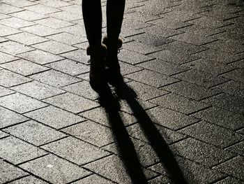 Low section of man standing on ground