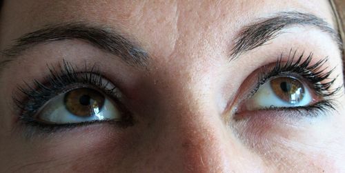 Close-up of human eyes looking away