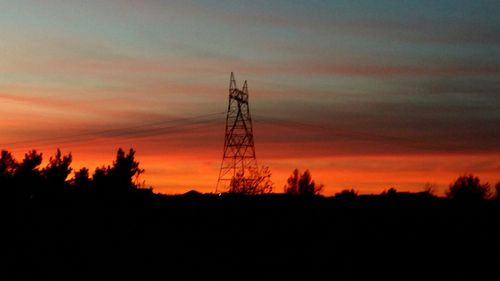 Silhouette of trees at sunset