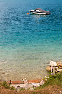 High angle view of sea against sky