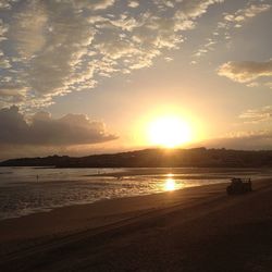 Scenic view of sunset over sea