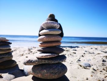 Stack of stones on beach