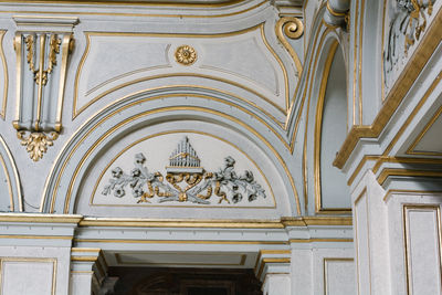 Low angle view of ceiling of historic building