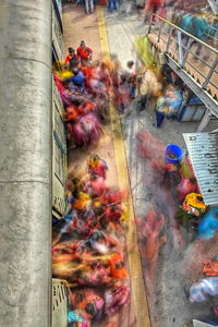 High angle view of crowd
