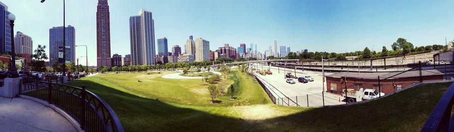 High angle view of city