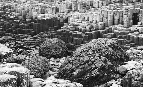 Full frame shot of giants causeway 