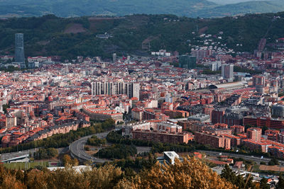 High angle view of townscape