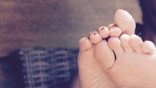 Close-up of feet of a woman