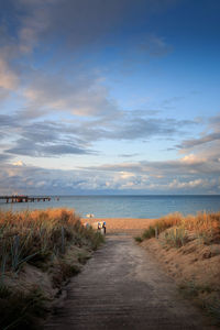 Scenic view of beach against sky