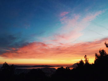 Scenic view of dramatic sky during sunset